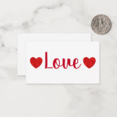 赤い水彩ハートのメモカード ノートカード (正面/裏面インサイチュ)