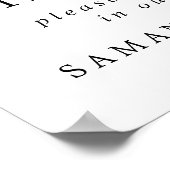 赤い水彩ハートの結婚式フォトブース看板 ポスター (角)