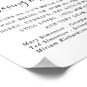 赤い水彩ハートの結婚式追悼サイン ポスター (角)