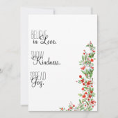 赤い水彩植物の花の願い シーズンカード (正面)