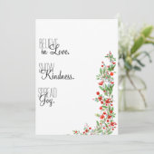 赤い水彩植物の花の願い シーズンカード (スタンド正面)