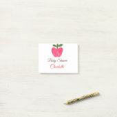 赤い水彩画のリンゴのベビーシャワー　名前を追加 ポストイット (デスク上)