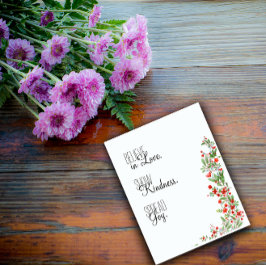 赤い水彩画の植物の花の願い シーズンカード