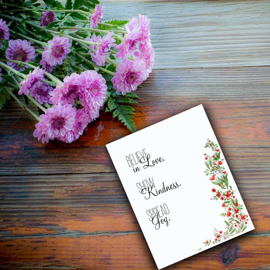 赤い水彩画の植物の花の願い シーズンカード