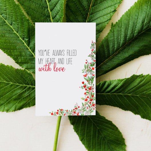 赤い水彩画の花の母の日 シーズンカード