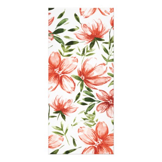 赤い水彩画の花 ラックカード (正面)