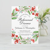 赤い水彩花の彩るリハーサルディナー 招待状 (スタンド正面)