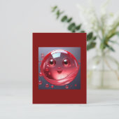 赤い水泡の絵文字 ポストカード (スタンド正面)