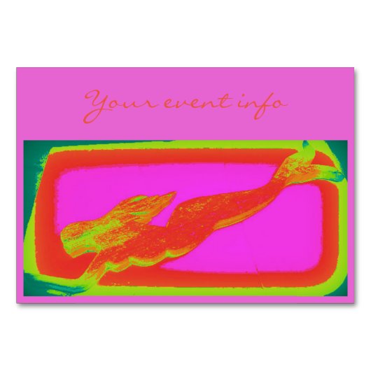 赤い水泳の人魚 テーブルナンバー (正面)