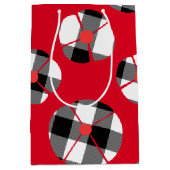 赤い水牛の格子状花 ミディアムペーパーバッグ (正面)