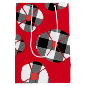 赤い水牛の格子状花 ミディアムペーパーバッグ (裏面)