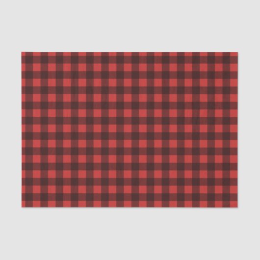 赤い水牛の格子縞パターンクリスマスのティッシュペーパー 薄葉紙 (正面)