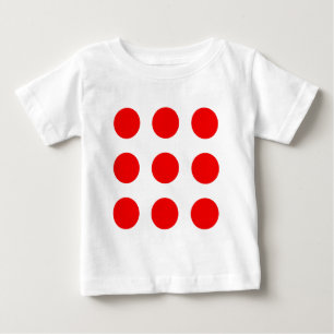 赤い水玉模様が付いているベビーのワイシャツ ベビーTシャツ
