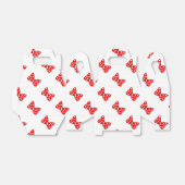 赤い水玉模様が白い背景で湾曲形 フェイバーボックス (折り畳みなし)