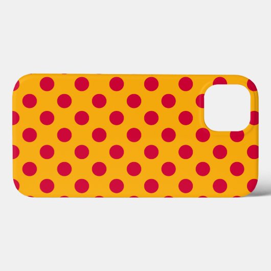 赤い水玉模様が黄色のCase-Mate iPhoneケース Case-Mate iPhoneケース (裏面 (横))