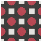 赤い水玉模様と白い四角 ファブリック (クローズアップ)