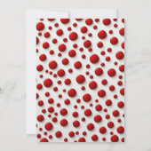 赤い水玉模様のスタイルの結婚式招待状をカスタマイズ 招待状 (裏面)