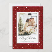 赤い水玉模様の写真 メリークリスマス シーズンカード (正面)