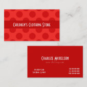 赤い水玉模様の名刺 名刺 (正面/裏面)