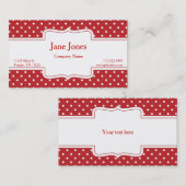 赤い水玉模様の名刺 名刺 (正面/裏面)