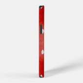 赤い水玉模様の水彩シームレスパターン iPhoneケース (右側面)