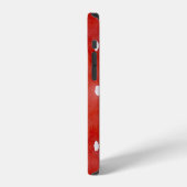 赤い水玉模様の水彩シームレスパターン iPhoneケース (左側面)