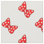 赤い水玉模様の湾曲形（白） ファブリック (クローズアップ)