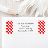 赤い水玉模様の白いカスタム新しい住所ラベル ラベル (インサイチュ)
