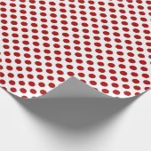 赤い水玉模様を白に ラッピングペーパー (角)