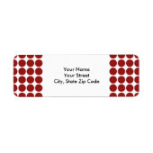 赤い水玉模様オンホワイト差出人住所ラベル ラベル (正面)