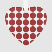 赤い水玉模様オン白 オーナメント (正面)