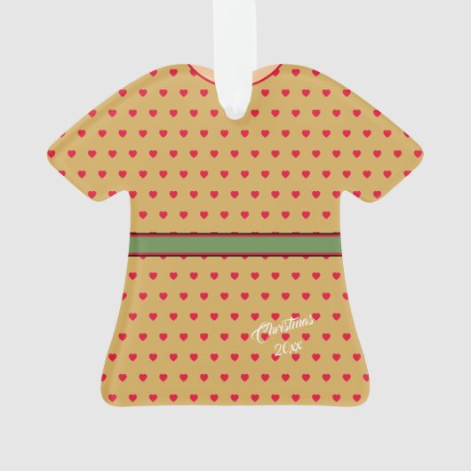 赤い水玉模様ゴールデンフィギュアのクリスマスを飾った オーナメント (裏面)