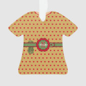 赤い水玉模様ゴールデンフィギュアのクリスマスを飾った オーナメント (正面)