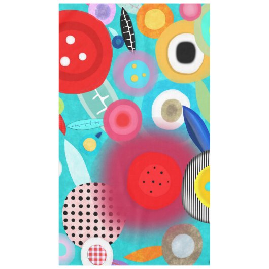 赤い水玉模様テーブルクロス テーブルクロス (正面)