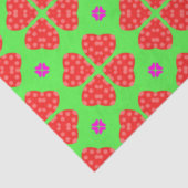 赤い水玉模様ハートフローラルパターンデカップージ 薄葉紙 (詳細)