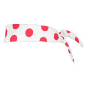 赤い水玉模様付きホワイトタイヘッドバンド タイヘッドバンド (回転90)