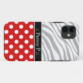 赤い水玉模様色あせたゼブラ印刷iPhone 5ケース Case-Mate iPhoneケース (裏面(横))