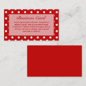 赤い水玉模様 + カスタムな色 名刺 (正面/裏面)