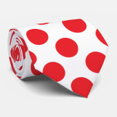 赤い水玉模様 ネクタイ (ロール)