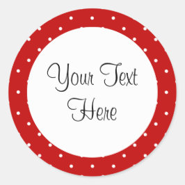 赤い水玉模様 ラウンドシール