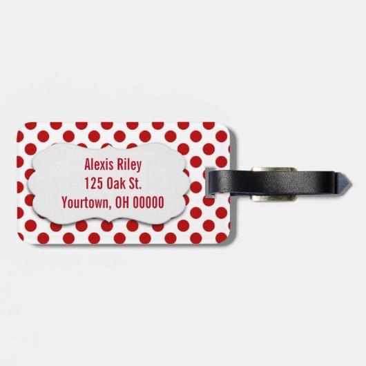 赤い水玉模様 ラゲッジタグ (裏面横)