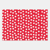 赤い水玉模様 ラッピングペーパーシート (正面2)