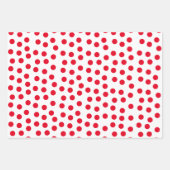 赤い水玉模様 ラッピングペーパーシート (正面)