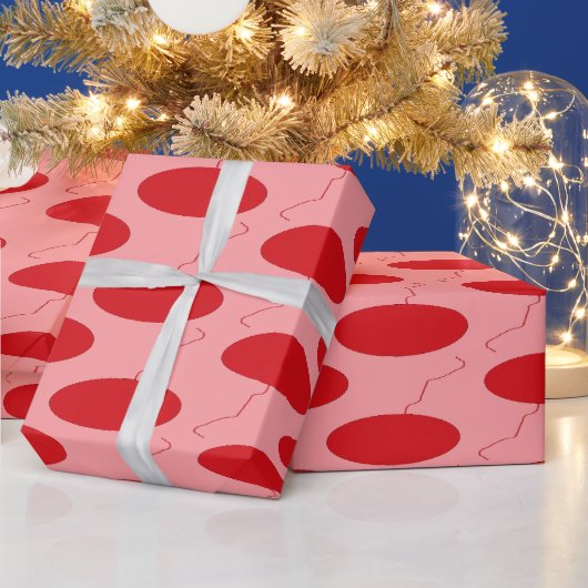 ：赤い水玉模様 ラッピングペーパー (クリスマス)