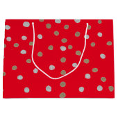 赤い水玉模様 ラージペーパーバッグ (正面)
