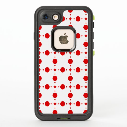 赤い水玉模様、水玉柄、ドット、ドット柄 LifeProof iPhoneケース (裏面)
