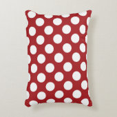 赤い水玉模様、水玉模様パターン、ドット点々のある、 アクセントクッション (正面(垂直))