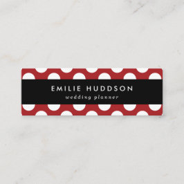 赤い水玉模様、水玉模様パターン、ドット点々のある、 スキニー名刺