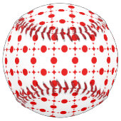 赤い水玉模様、水玉模様パターン、ドット点々のある、 ソフトボール (裏面)