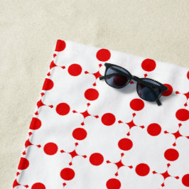 赤い水玉模様、水玉模様パターン、ドット点々のある、 ビーチタオル